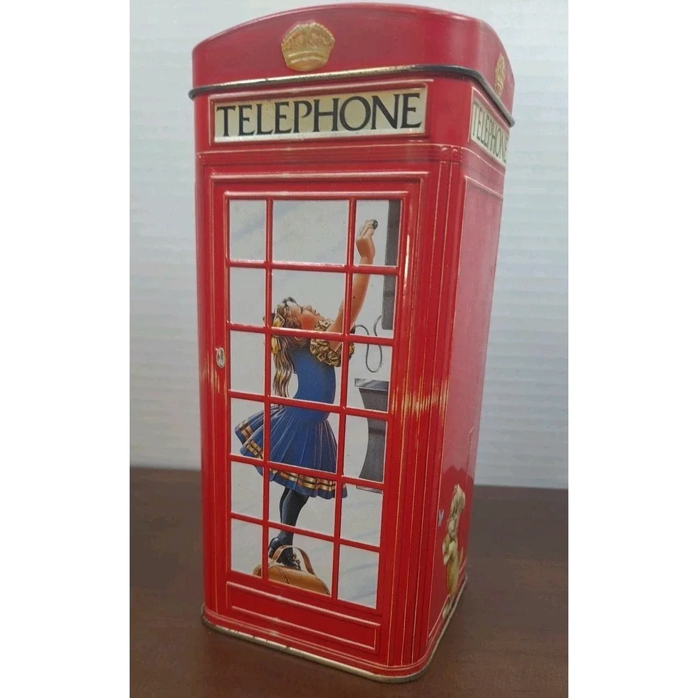 Vtg Churchill Heritage Of England Telephone Kiosk Money Tin Bank Made In England